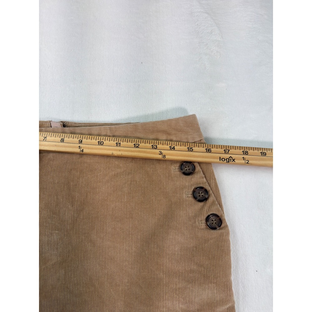 Banana Republic Tan Corduroy Button Pocket Mini Skirt Size 8 Camel Brown - Picture 2 of 5